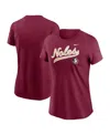Nike Florida State Athletic Prep Arch Local Script  Women's College T-shirt In Burgundy