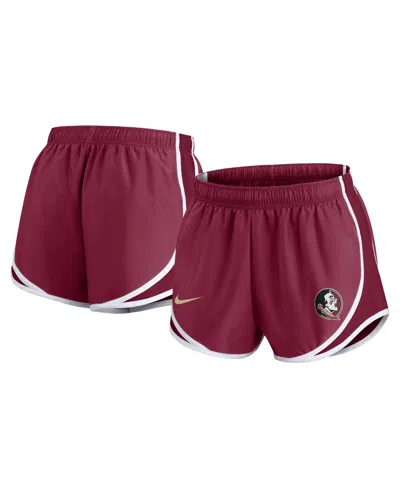 Nike Women's Garnet Florida State Seminoles Primetime Tempo Performance Shorts In Garnet,white