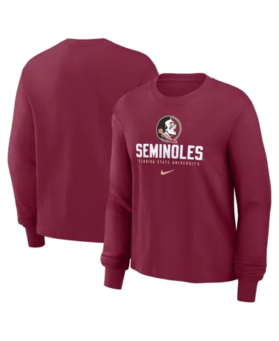 Nike Women's Garnet Florida State Seminoles Primetime University Boxy Long Sleeve T-shirt