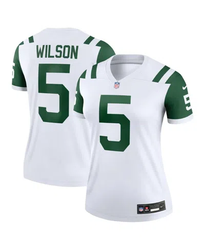 Nike Women's Garrett Wilson Classic Alternate White New York Jets Alternate Legend Player Performance Top