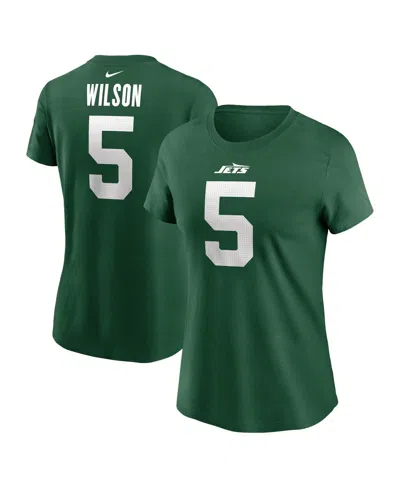 Nike Women's Garrett Wilson Legacy Green New York Jets Name Number T-shirt