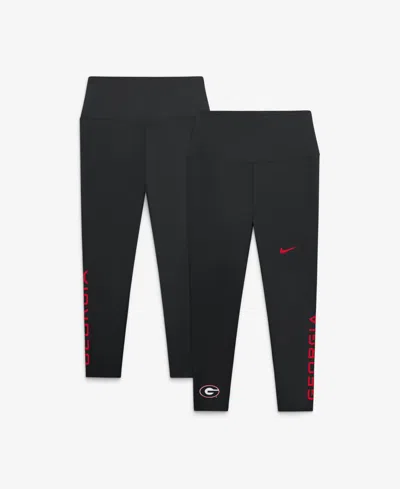 Nike Women's Georgia Bulldogs Zeny High-waisted 7/8 Squat-proof Leggings In Black