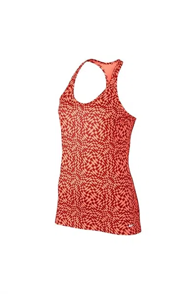 Nike Women's Get Fit Checker Tank Top In Sunset Glow/lt Crimson/lt In Red