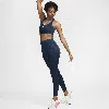Nike Women's Go Firm-support High-waisted 7/8 Leggings With Pockets In Armory Navy/black