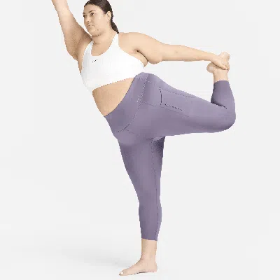 Nike Women's Go Firm-support High-waisted 7/8 Leggings With Pockets (plus Size) In Purple