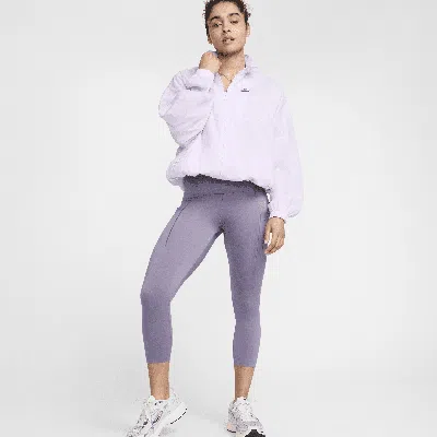Nike Women's Go Firm-support High-waisted Cropped Leggings With Pockets In Purple
