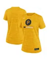Nike Women's Gold Pittsburgh Pirates Authentic Collection City Connect Velocity Performance T-shirt In Gold