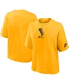 Nike Women's Gold West Virginia Mountaineers Boxy Legacy Established T-shirt In Gold