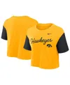 Nike Iowa Script  Women's Dri-fit College Cropped T-shirt In Orange