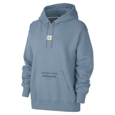 Nike Women's Golden State Warriors Flight Fleece Jordan Nba Satin-lined Pullover Hoodie In Blue