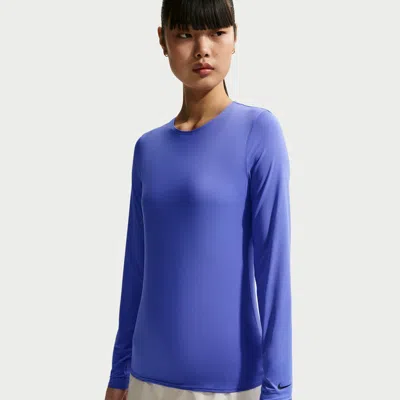 Nike Women's Golf Club Dri-fit Uv Long-sleeve Golf Top In Blue