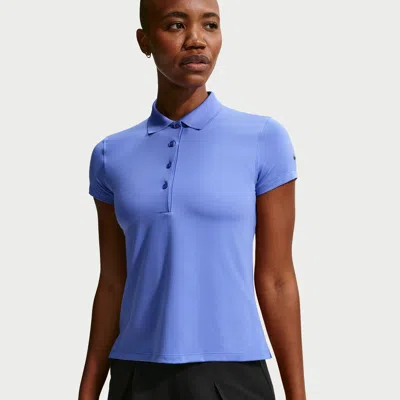 Nike Women's Golf Club Dri-fit Uv Short-sleeve Golf Polo In Blue