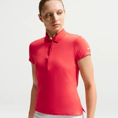 Nike Women's Golf Club Dri-fit Uv Short-sleeve Golf Polo In Red