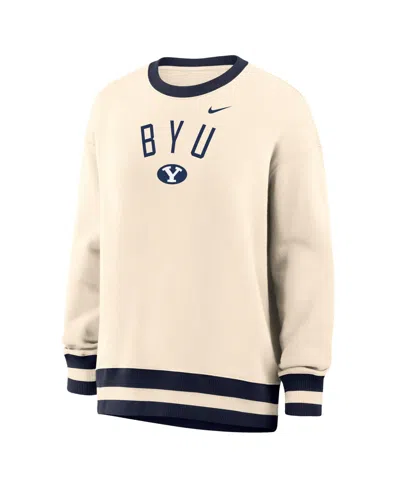 Nike Women's Graphic Crewneck Pullover Sweatshirt In Neutral