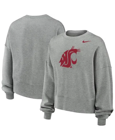 Nike Women's Graphic Oversized Crewneck Sweatshirt In Gray