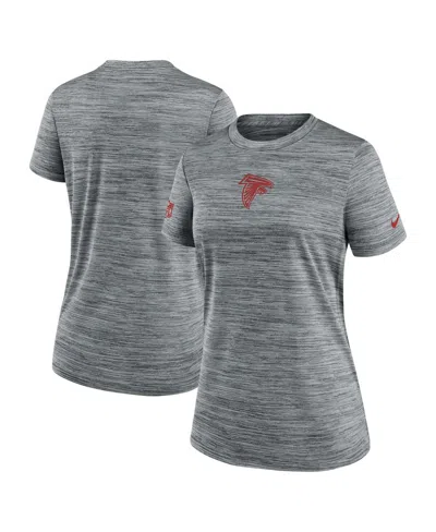 NIKE WOMEN'S GRAY ATLANTA FALCONS SIDELINE VELOCITY PERFORMANCE T-SHIRT
