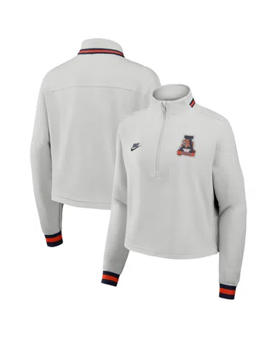 Nike Women's Gray Auburn Tigers Legacy Heritage Dri-fit Half-zip Sweatshirt