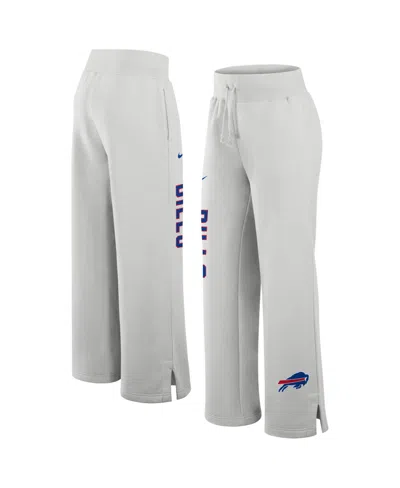 Nike Women's Gray Buffalo Bills Primetime Phoenix Fleece Wide-leg Sweatpants In Silver