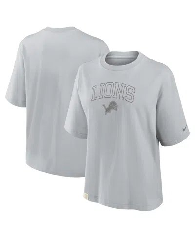 Nike Women's Gray Detroit Lions Glory Arch Boxy T-shirt
