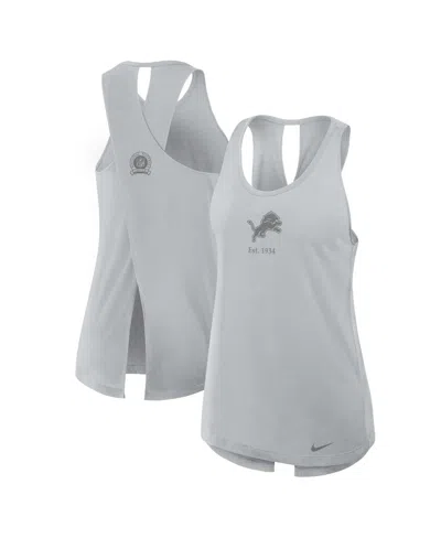 Nike Women's Gray Detroit Lions Glory Crisscross Performance Tank Top