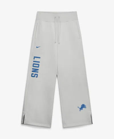 Nike Women's Gray Detroit Lions Primetime Phoenix Fleece Wide-leg Sweatpants