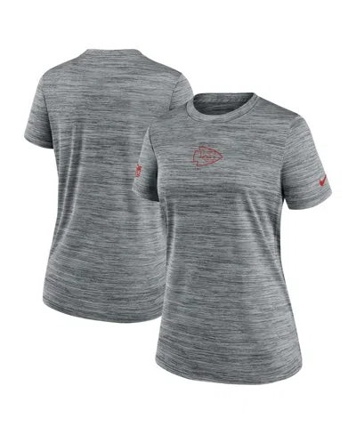 Nike Women's Gray Kansas City Chiefs Sideline Velocity Performance T-shirt