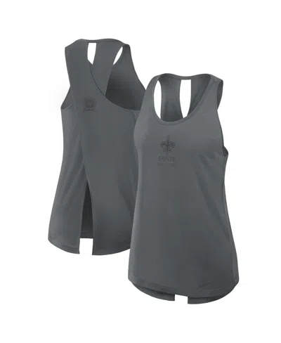 Nike Women's Gray New Orleans Saints Glory Crisscross Performance Tank Top