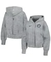 Nike Gray Team Usa Media Day Oversized Cropped Hoodie Performance Full-zip Jacket In Gray