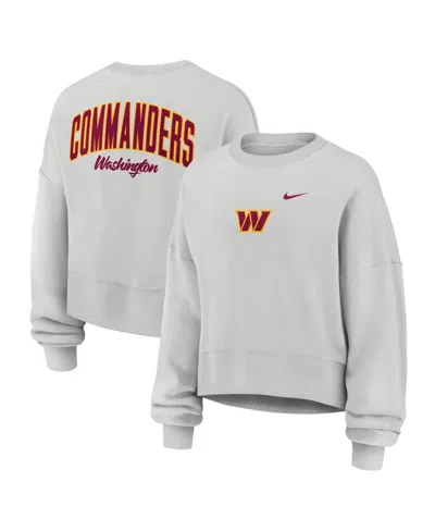 Nike Women's Gray Washington Commanders Oversized Primetime Phoenix Fleece Sweatshirt In Green