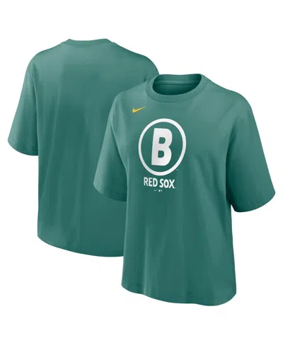 Nike Women's Green Boston Red Sox 2025 City Connect Logo Boxy T-shirt