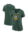 Nike Women's Green Green Bay Packers 2022 Training Camp Tri-blend V-neck T-shirt In Green