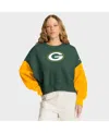 Nike Green Green Bay Packers Oversized Color-block Pullover Sweatshirt In Green