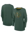 Nike Women's Green Green Bay Packers Rewind Playback Icon Performance Pullover Sweatshirt In Green,gold