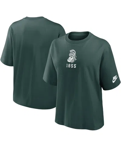 Nike Women's Green Michigan State Spartans Boxy Legacy Established T-shirt