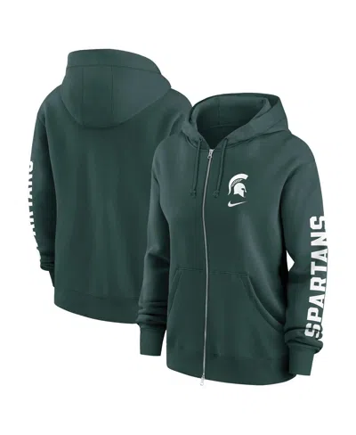 Nike Women's Green Michigan State Spartans Oversize Lockup Phoenix Full-zip Hoodie Jacket