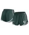 Nike Women's Green Michigan State Spartans Primetime Tempo Performance Shorts In Green,white