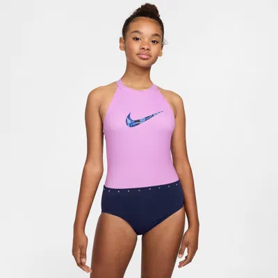 Nike Women's Gymnastics Halter Neck Performance Leotard In Purple