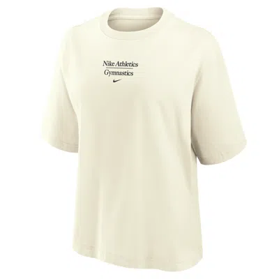 Nike Women's Gymnastics Short-sleeve Boxy T-shirt In White