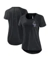 Nike Women's Heather Black Colorado Rockies Summer Breeze Raglan Fashion T-shirt In Heather Black