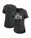 Nike Women's Heather Black New York Jets Fashion Tri-blend T-shirt In Heather Black