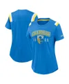 Nike Women's Heather Blue Los Angeles Chargers Historic Slub Fashion T-shirt