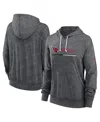 Nike Women's Heather Charcoal Arizona Cardinals Team Spirit Gym Vintage-like Lightweight Hooded Top In Heather Charcoal