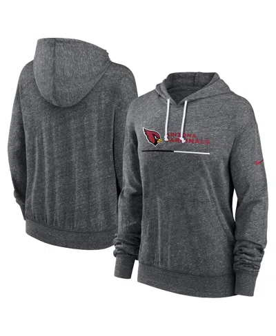 Nike Women's Heather Charcoal Arizona Cardinals Team Spirit Gym Vintage-like Lightweight Hooded Top