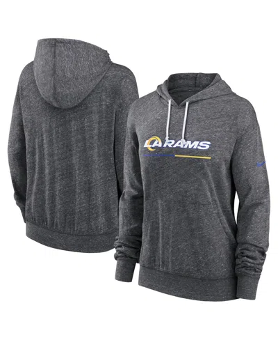 Nike Women's Heather Charcoal Los Angeles Rams Team Spirit Gym Vintage Lightweight Hoodie Top