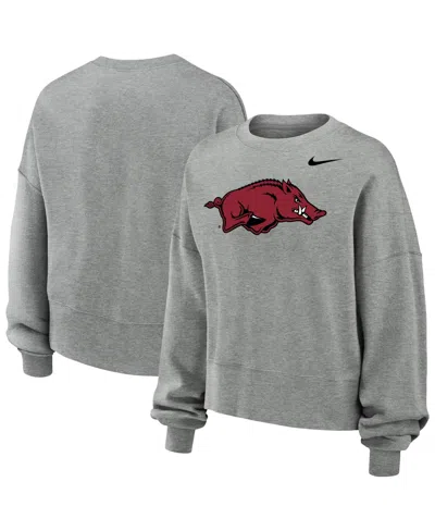 Nike Women's Heather Gray Arkansas Razorbacks Phoenix Fleece Pullover Sweatshirt