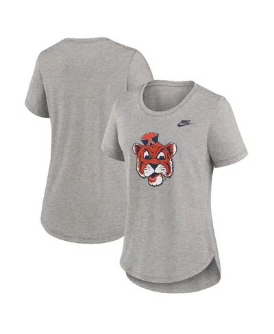Nike Women's Heather Gray Auburn Tigers Legacy Primary Logo Tri-blend T-shirt