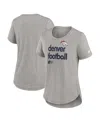 Nike Women's Heather Gray Denver Broncos Fashion Tri-blend T-shirt In Heather Gray