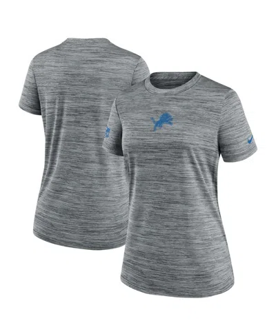 Nike Women's Heather Gray Detroit Lions Offensive Line Velocity Performance T-shirt
