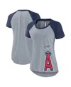 Nike Women's Heather Gray Los Angeles Angels Summer Breeze Raglan Fashion T-shirt In Heather Gray