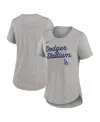 Nike Women's Heather Gray Los Angeles Dodgers Script Tri-blend T-shirt In Heather Gray